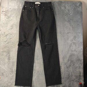 Abercrombie & fitch The Ankle Ultra High-Rise ripped knees 26/2 jeans Raw Hem